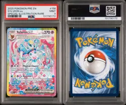 2025 Pokemon Prismatic Evolutions SIR Sylveon Ex #156 PSA 9 - Image 3
