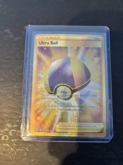 Pokemon TCG Ultra Ball 186/172 Gold Secret Rare Sword & Shield Brilliant Stars - Image 1