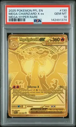 2025 POKEMON PFL EN-PHANTASMAL FLAMES MEGA HYPER RARE MEGA CHARIZARD X EX PSA 10 - Image 1