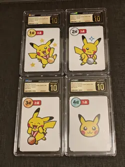 Pokemon Taruka Pikachu 1st, 2nd, 3rd, 4th Place CGC Pristine 10 Sequential Set - Image 1