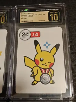 Pokemon Taruka Pikachu 1st, 2nd, 3rd, 4th Place CGC Pristine 10 Sequential Set - Image 3