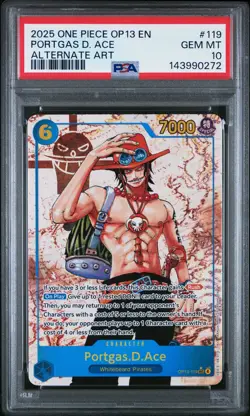 2025 One Piece Op13-119 Carrying On His Will Portgas D. Ace Alternate Art PSA 10 - Image 1