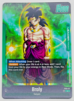 Broly FS03-01 Leader Foil Fusion World Dragon Ball Super Card Game | NM - Image 2