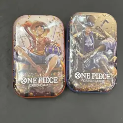 (Two) One Piece Tin Pack Set Volume 2 Factory Sealed Card Game. Ace and sabo - Image 1