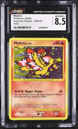 CGC 8.5 Moltres 2009 Supreme Victors 149/147 Holo Pokemon Card - Image 1