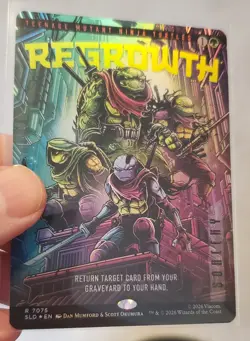 mtg FOIL Regrowth - TMNT Secret Lair Last Ronin BONUS CARD - In Hand! - Image 1