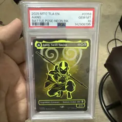 PSA 10 Aang, Swift Savior (Borderless) (Neon Ink Foil) Avatar TLA MTG (Low Pop) - Image 1