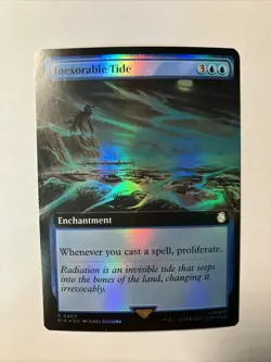 MTG Magic The Gathering FOIL Extended Art Inexorable Tide #460 Pack Fresh - Image 1