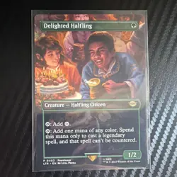 Magic: The Gathering Delighted Halfling Borderless Foil Rare 402 LotR 2023 - Image 1