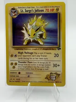 Pokemon Lt. Surge's Jolteon 70 HP Rare Gym Challenge 28/132 Wizards English - Image 1
