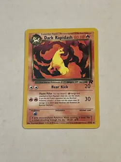 VTG Pokemon TCG Dark Rapidash 44/82 Team Rocket Non Holo Unlimited WOTC 2000 LP - Image 3