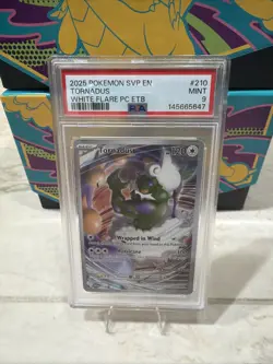 2025 POKEMON WHITE FLARE POKEMON CENTER ETB PROMO #210 TORNADUS PSA 9 - Image 1
