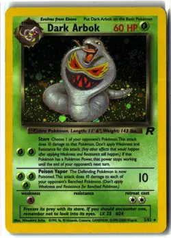 Dark Arbok ⭐ 2/82 🌀 Swirl 🌀 WOTC Holo Rare Team Rocket 2000 Pokemon LP/MP - Image 1