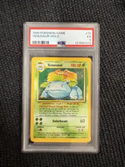 Pokemon Base Set Venusaur Holo Rare 15/102 PSA 5 English 1999 - Image 1
