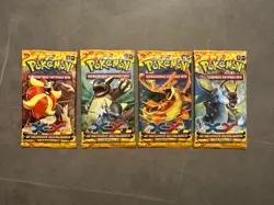 Pokemon 4x X&Y Flashfire Booster Packs Art Set Russian, Rare. - Image 1