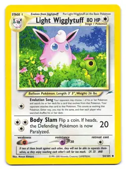 Light Wigglytuff 54/105 Uncommon Neo Destiny Pokemon Unlimited NM - Image 1
