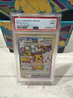 Pikachu ex 219/191 Full Art Surging Sparks Pokemon Mint PSA 9 - Image 1