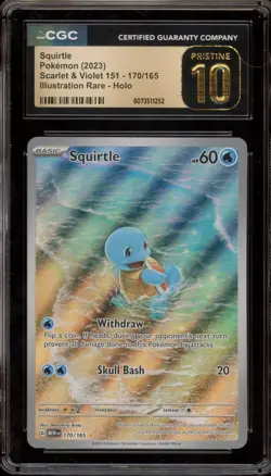 Pokemon Squirtle 151 MEW EN Illustration Rare #170 CGC 10 Pristine - Image 1