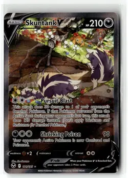Skuntank V ⭐ 181/195 Holo Rare Ultra Silver Tempest 2022 Pokemon NM - Image 1
