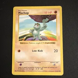 Pokemon Machop 52/102 Base Set Shadowless Common Basic HP50 Low Kick Regular - Image 1
