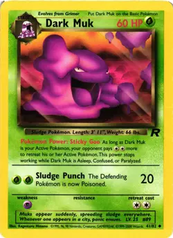 Pokemon TCG Dark Muk Team Rocket 41/82 Unlimited Uncommon LP - Image 1