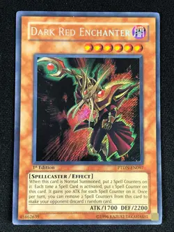 YUGIOH DARK RED ENCHANTER PTDN-EN097 1ST SECRET (NM) - Image 1