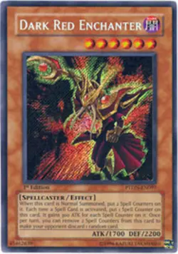 Yugioh! LP Dark Red Enchanter - PTDN-EN097 - Secret Rare - 1st Edition Lightly P - Image 1