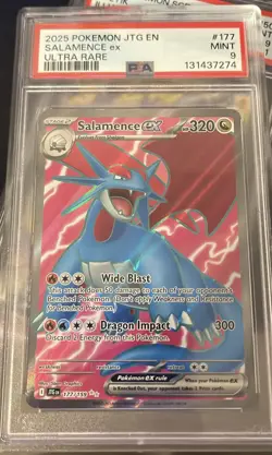 Pokemon TCG Salamence EX Card 177/159 Journey Together PSA 9 - Image 1