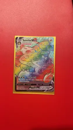 Pokemon TCG Snorlax VMAX Holo Secret Rare Card Sword & Shield Base Set 206/202 - Image 1