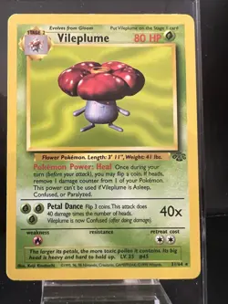 Pokemon TCG Vileplume Jungle Unlimited Rare Card 31/64 Regular - Image 1