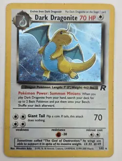 Pokemon Dark Dragonite Holo Rare Card 5/82 Team Rocket TCG Vintage 2000 - Image 1