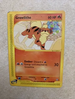 Pokemon TCG Growlithe Vintage WOTC Card 51/147 Aquapolis 2002 - Image 1