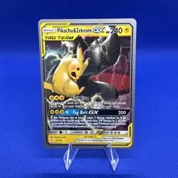 Pikachu & Zekrom GX 33/181 Card Sun & Moon Team Up Tag Team NM - Image 1