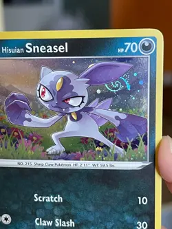 POKEMON HISUIAN SNEASEL 092/189 ASTRAL RADIANCE COSMOS HOLOFOIL HD SWIRL NM CARD - Image 2