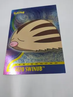 MINT Swinub #220 Holo Pokemon Topps Johto Series 1 Card Rare Full Art Cute Foil - Image 1