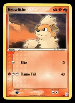 Growlithe 4/12 Trainer Kit Plusle Minum Pokemon Card - Image 1