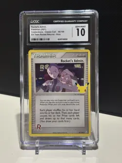 ROCKET'S ADMIN HOLO POKEMON CELEBRATIONS CLASSIC COLLECTION 86/109 CGC 10 - Image 1