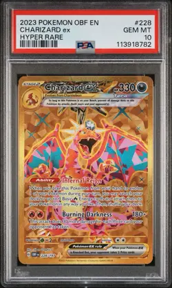 Pokemon TCG Charizard EX Obsidian Flames Holo Hyper Rare Card 228/197 PSA 10 - Image 1