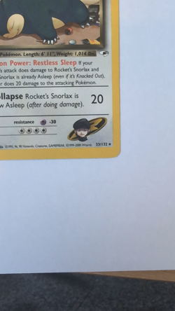 Rocket's Snorlax 33/132 Rare Gym Heroes Pokemon - Image 2