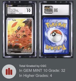 RARE LOW POP Tepig 096 Pokemon White Flare English Illustration Rare Holo CGC 10 - Image 3