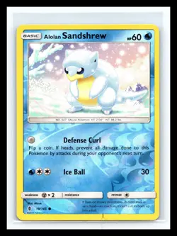 💥 Pokemon TCG Alolan Sandshrew 19/145 Reverse Holo Guardians Rising - Image 1