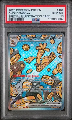 2025 POKEMON PRE EN-PRISMATIC EVOLUTIONS #164 GHOLDENGO EX PSA 10 - Image 1