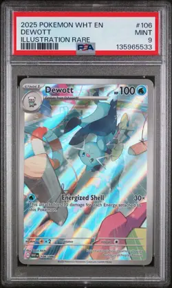 PSA 9 Dewott White Flare Illustration Rare #106 Pokemon WHT EN 106/086 2025 - Image 1