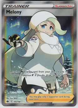 Pokemon TCG Melony (Full Art) Ultra Rare SWSH06: Chilling Reign 195/198 - Image 1