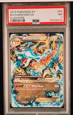 2014 POKEMON XY FLASHFIRE #69 M CHARIZARD EX PSA 7 - Image 1
