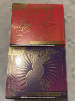 Pokemon Scarlet & Violet Elite Trainer Box (Lot of 2, one purple, one red) 820650853418 - Image 1