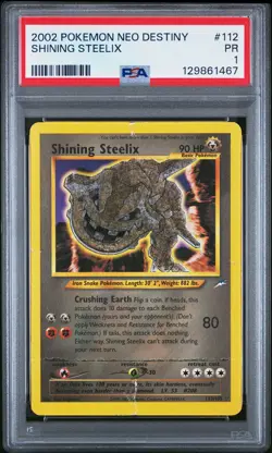 2002 POKEMON NEO DESTINY #112 SHINING STEELIX PSA 1 - Image 1