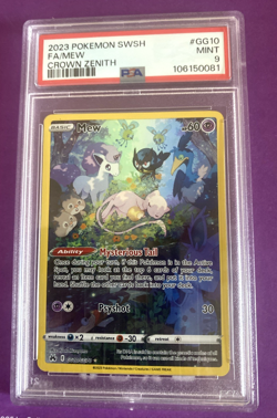 2023 POKEMON SWORD & SHIELD CROWN ZENITH #GG10 FULL ART/MEW PSA 9 - Image 1