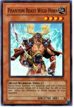 Yugioh! LP Phantom Beast Wild-Horn - GX02-EN002 - Super Rare - Limited Edition L - Image 1