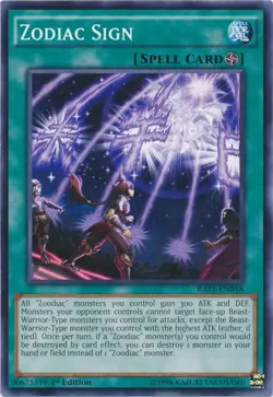 Yugioh! Zodiac Sign - RATE-EN058 - Common - 1st Edition Near Mint, English - Image 1